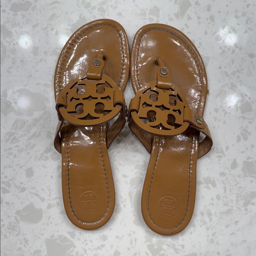 Tory Burch Tan Logo Sandals
